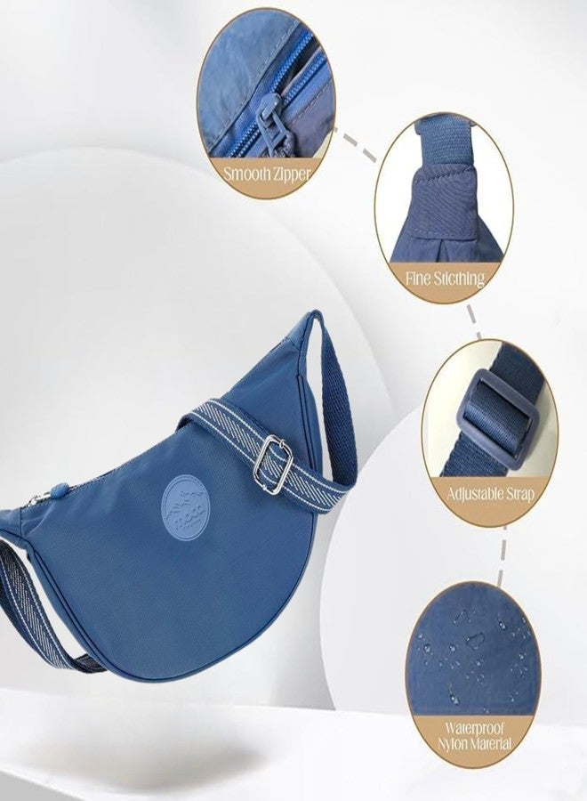 موكا حقيبة كتف نسائية من MOCA، حقيبة يد أنيقة بحزام كتف للنساء، خفيفة الوزن للاستخدام اليومي في السفر والمكتب والاستخدام غير الرسمي، تصميم متين (أزرق داكن) - Image 2